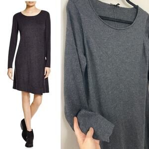 Eileen Fischer 100%‎ Merino Wool Minimalist Capsule Wardrobe Long Sleeve Dress M
